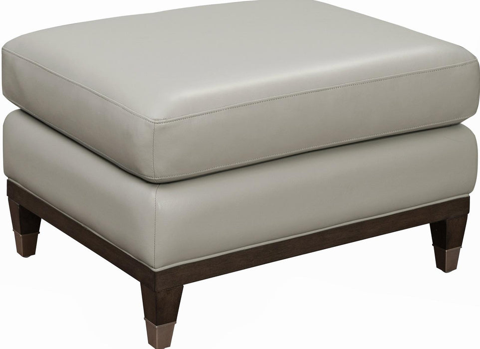 Pulaski Addison Leather Ottoman in Light Grey