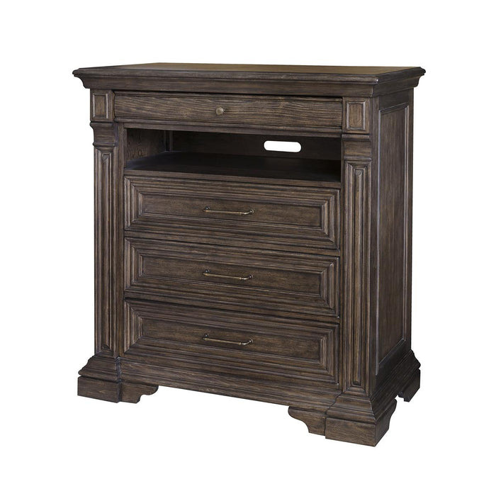 Pulaski Bedford Heights Media Chest in Estate Brown