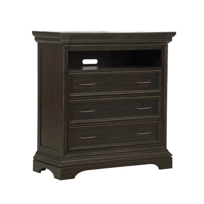 Pulaski Caldwell Media Chest in Dark Wood