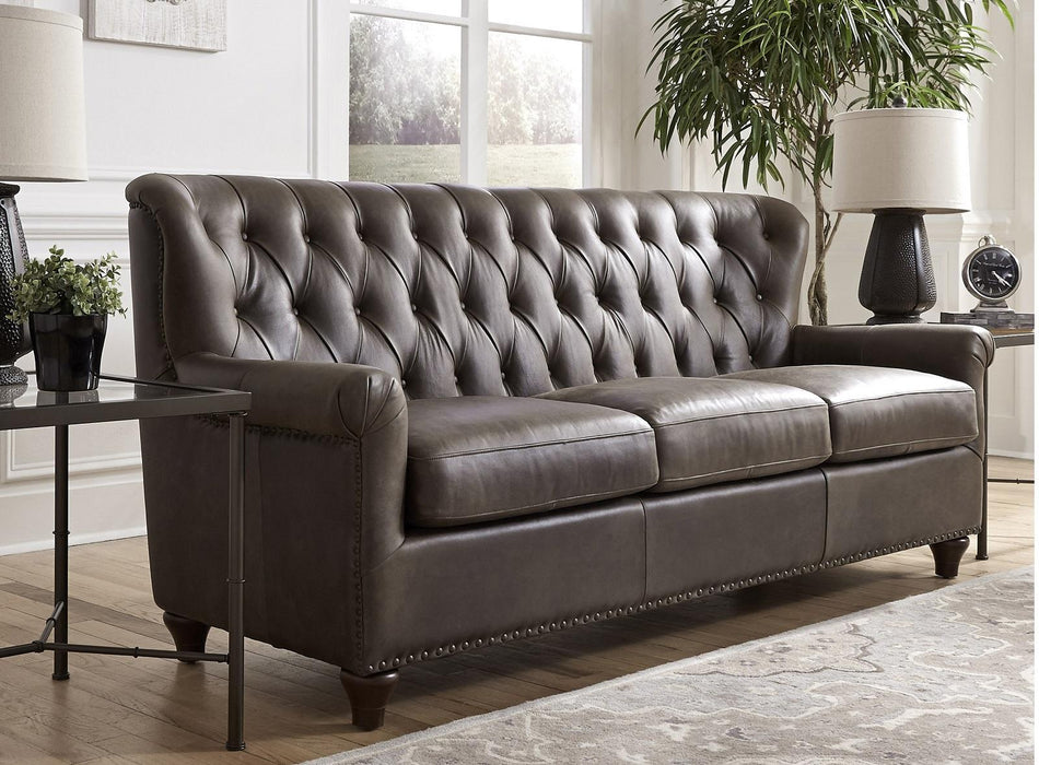 Pulaski Charlie Leather Sofa in Heritage Brown