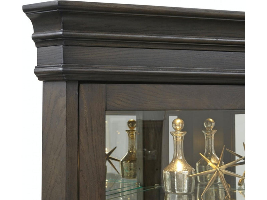 Pulaski Corner Curio in Oak Brown