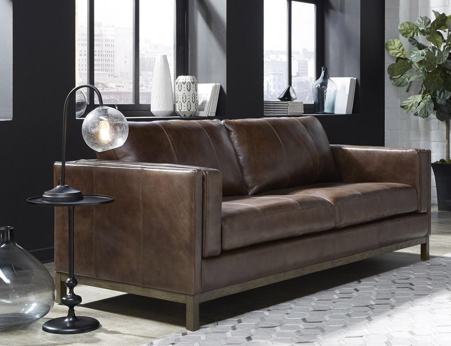 Pulaski Drake Leather Sofa in Brown