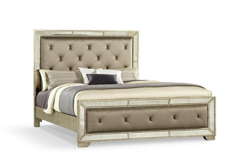 Pulaski Farrah California King Panel Bed with Tufting in Metallic image