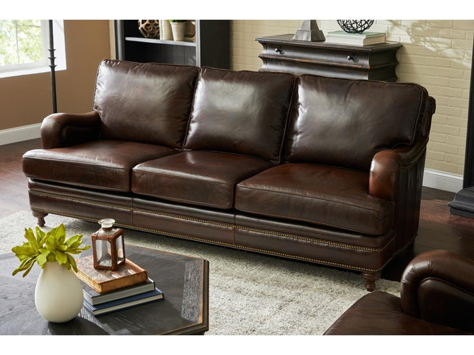 Pulaski Furniture Oliver Stationary Sofa in Dark Wood