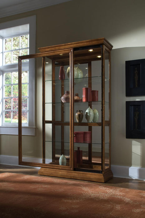 Pulaski Golden Oak Two Way Sliding Door Curio