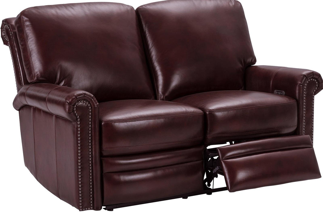 Pulaski Grant Leather Power Reclining Loveseat in Oxblood