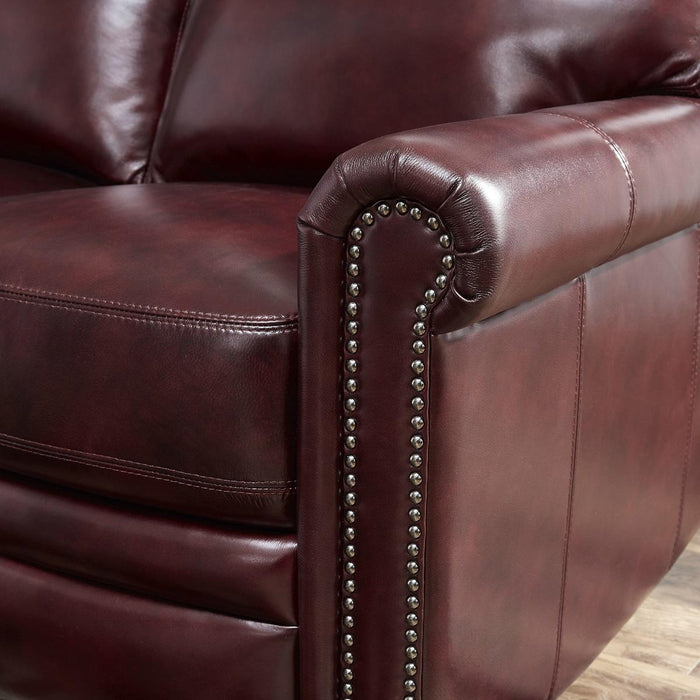 Pulaski Grant Leather Power Reclining Loveseat in Oxblood