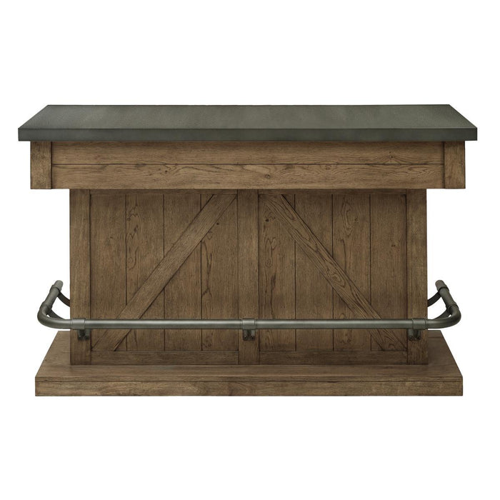 Pulaski Light Oak Metal Top Bar in Light Oak image