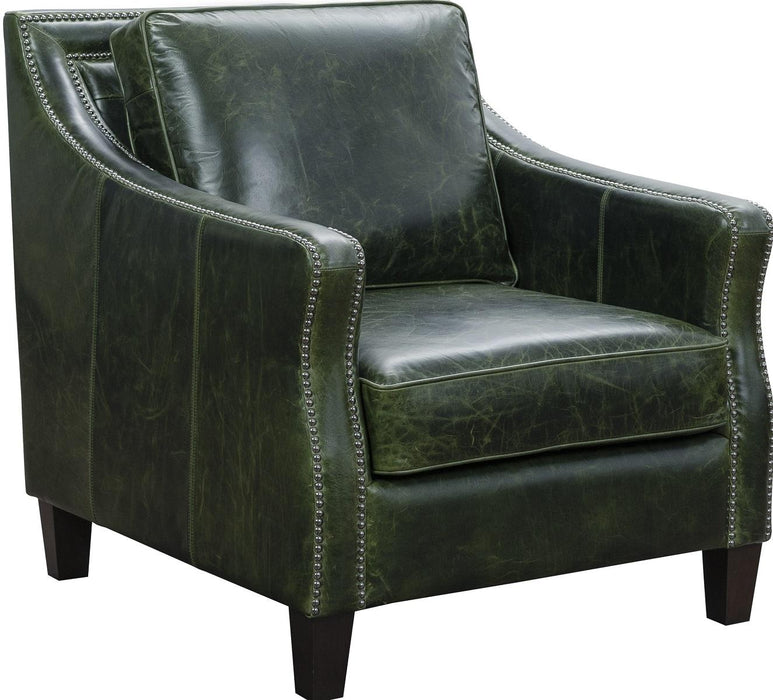 Pulaski Miles Leather Chair in Verdant Green