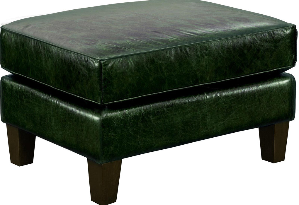 Pulaski Miles Leather Ottoman in Verdant Green