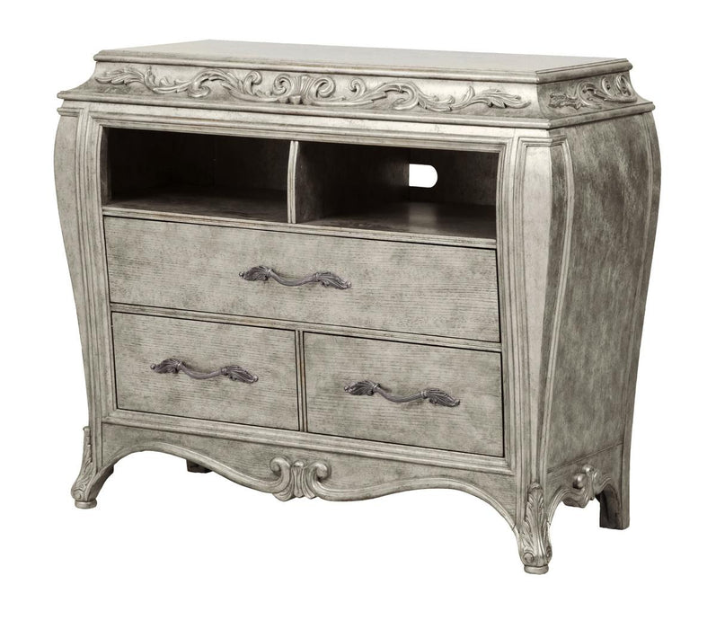 Pulaski Rhianna Media Chest in Silver Patina