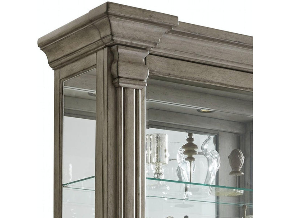 Pulaski Sliding Door Curio in Gray Wash