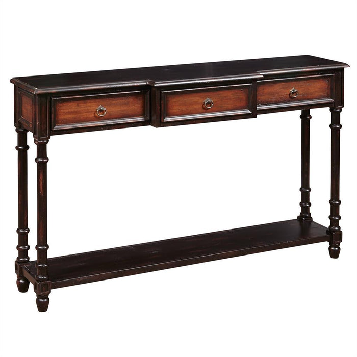 Pulaski Two Tone Rub-Through Console Table