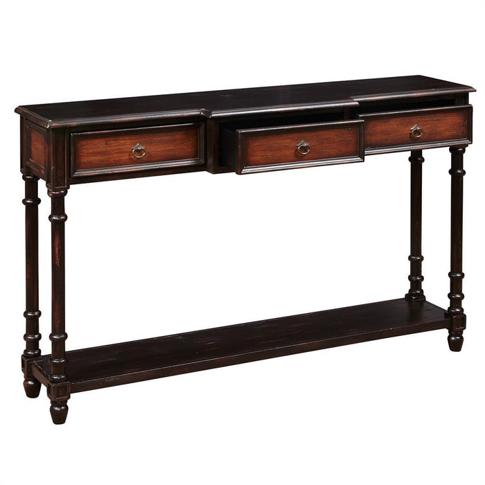 Pulaski Two Tone Rub-Through Console Table