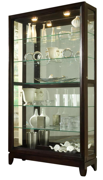 Pulaski Chocolate Cherry Two Way Sliding Door Curio