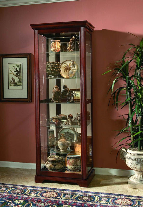 Pulaski Victorian Cherry Two Way Sliding Door Curio