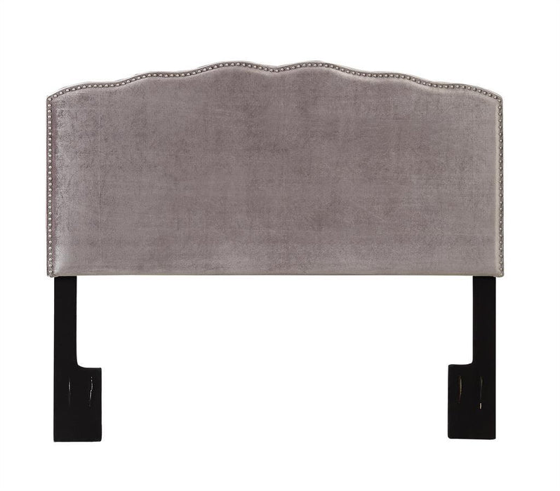 Pulaski King Nailhead Shaped Upholstered Headboard in Velvet Shmer image