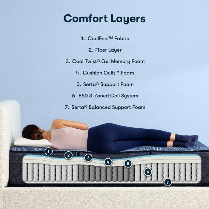 Serta Perfect Sleeper Hybrid Mattress Euphoric Nights Firm - Full image