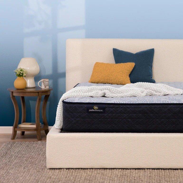 Serta Perfect Sleeper Innerspring Mattress Blue Lagoon Nights Firm Tight Top - California King image