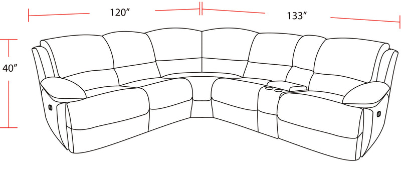Parker Living Spartacus - Oyster 6 Piece Modular Power Reclining Sectional with Power Adjustable Headrests