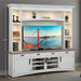 Parker House Americana Modern - Cotton 92 In. TV Console with Hutch Back Panel and LED Lights
