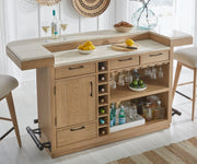 Parker House Escape - Dining 78" Bar with 2 upholstered swivel barstools