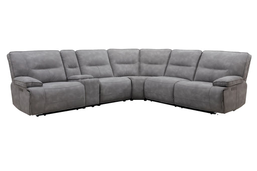 Parker Living Gladiator - Sky 6 Piece Modular Power Reclining Sectional with Power Adjustable Headrests