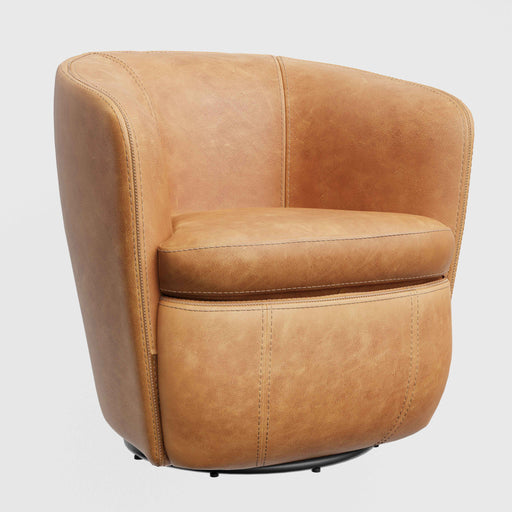 Parker Living Barolo - Vintage Caramel 100% Italian Leather Swivel Club Chair