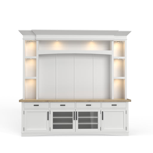Parker House Americana Modern - Cotton 92 In. TV Console with Hutch Back Panel and LED Lights