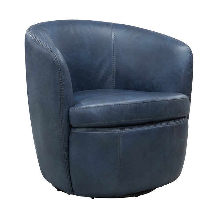 Parker Living Barolo - Vintage Navy 100% Italian Leather Swivel Club Chair
