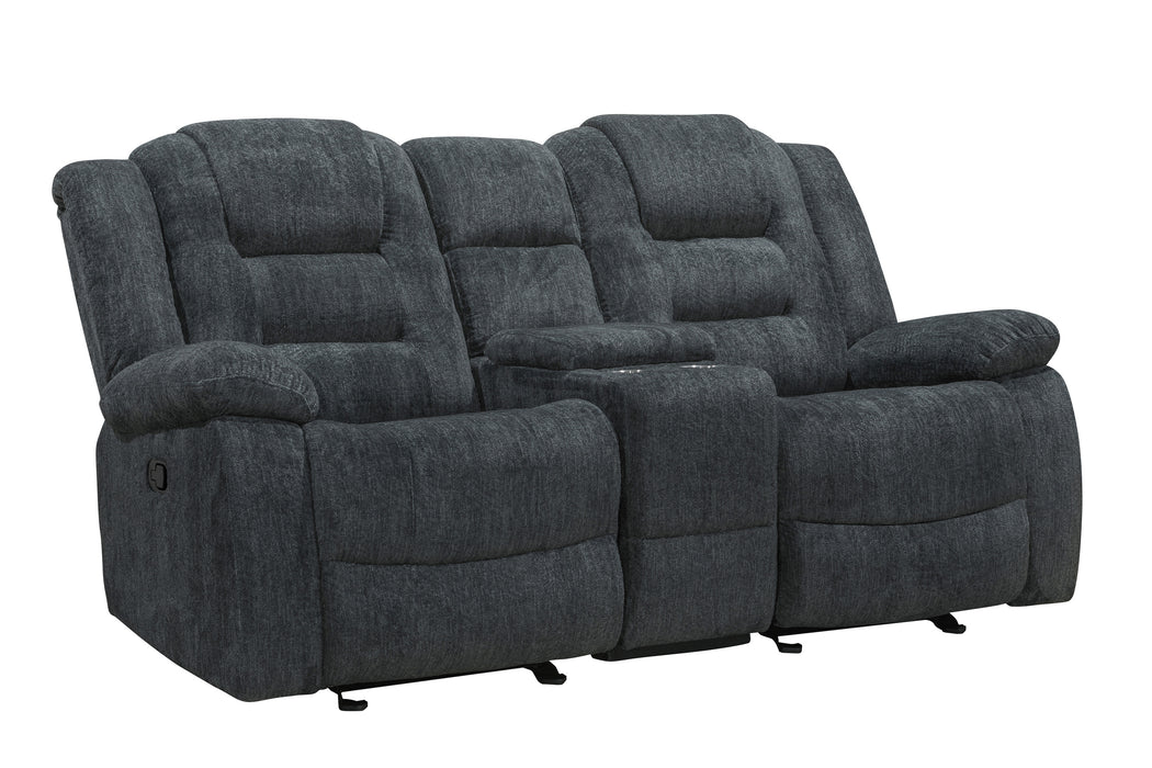 Parker Living Bolton - Misty Storm Glider Reclining Console Loveseat