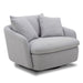 Parker Living Boomer - Dove Grey Large Swivel Chair with 2 Toss Pillows Two Pack