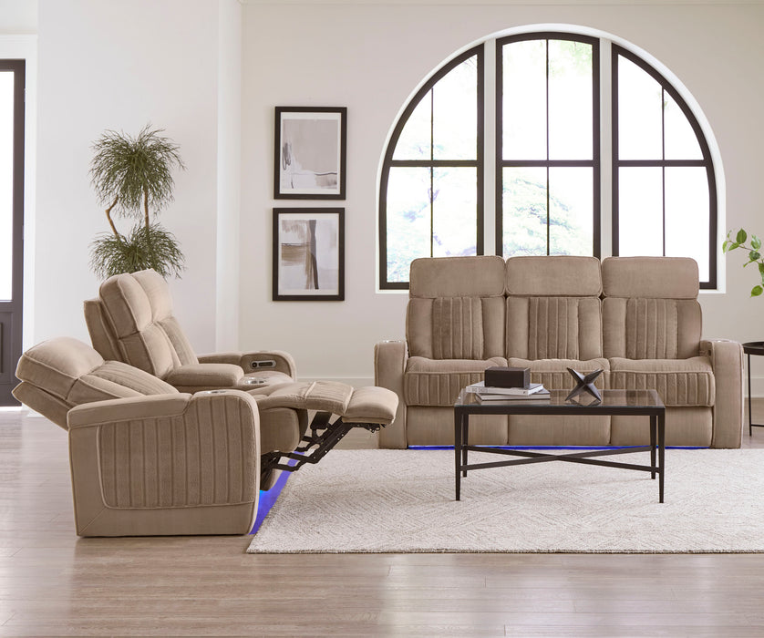 Parker Living Equinox - Mushroom Power Reclining Sofa and Loveseat