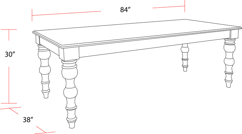Parker House Crossings - Eden Dining 84 In. Rectangular Dining Table