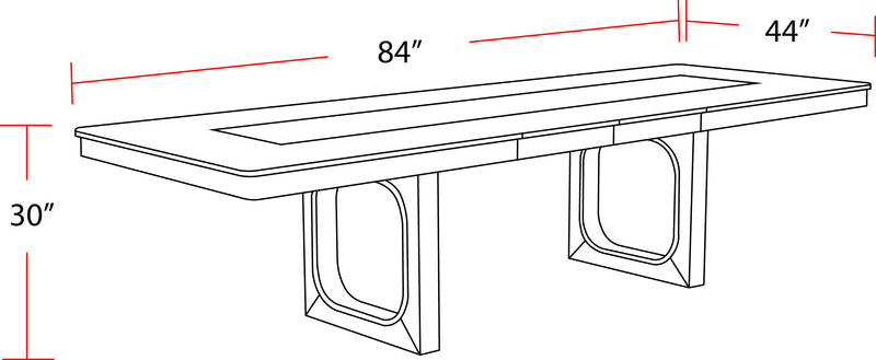 Parker House Escape - Dining 84" Rectangular Table with 8 caster chairs