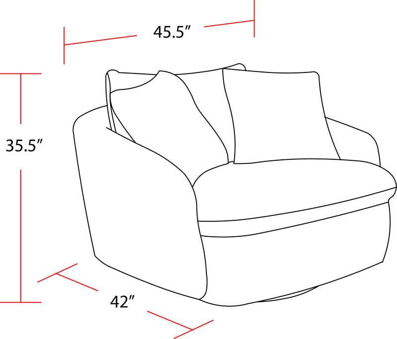Parker Living Boomer - Dove Grey Large Swivel Chair with 2 Toss Pillows