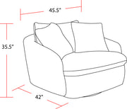 Parker Living Boomer - Dove Grey Large Swivel Chair with 2 Toss Pillows Two Pack