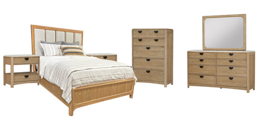 Parker House Escape - Bedroom King Panel Bed 2 Nightstands Dresser with Mirror and Chest