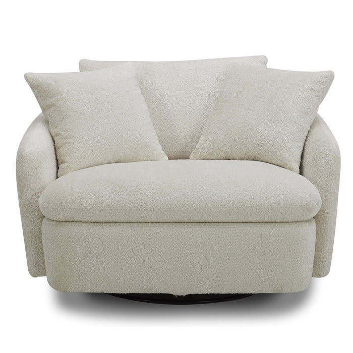 Parker Living Boomer - Utopia Sand Large Swivel Chair with 2 Toss Pillows