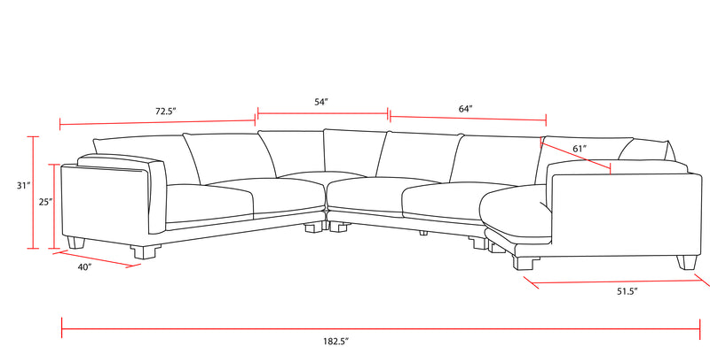 Parker Living Escape - Mirage Mist 4 Piece Modular Sectional - SESC-PACK4A-MRMS