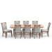 Parker House Americana Modern Dining Extendable Trestle Table with 8 Upholstered Chairs