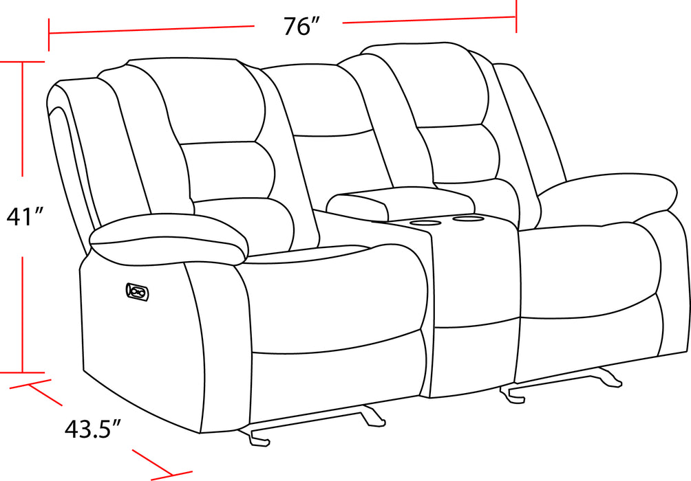 Parker Living Bolton - Misty Storm Glider Reclining Console Loveseat