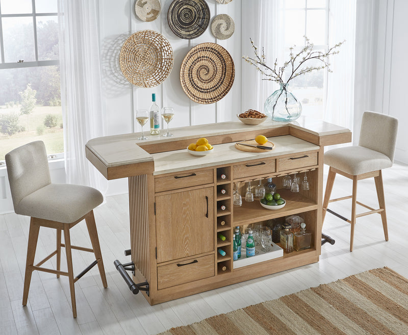 Parker House Escape - Dining 78 In. Bar with Stone Top
