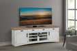 Parker House Americana Modern - Cotton 92 In. TV Console with Hutch Back Panel and LED Lights