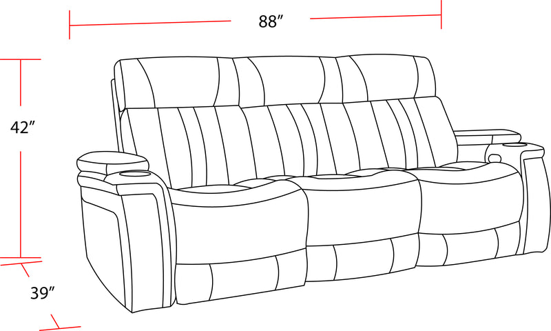 Parker Living Royce - Midnight Power Reclining Sofa with Drop Down Console