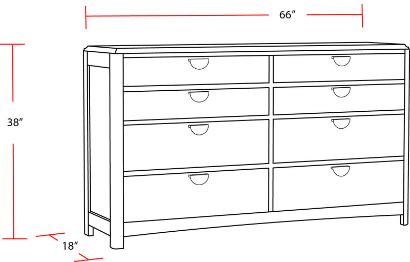 Parker House Escape - Bedroom King Panel Bed with Dresser and Mirror