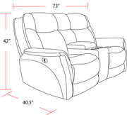 Parker Living Linus - Hudson Grey Zero Gravity Power Reclining Console Loveseat