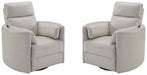 Parker Living Radius - Florence Ivory - Powered By Freemotion Cordless Power Swivel Glider Recliner Two Pack
