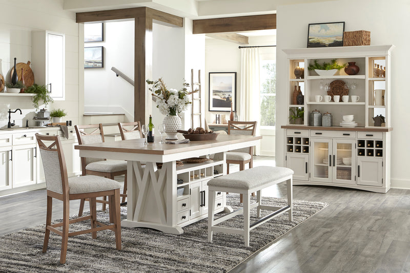 Parker House Americana Modern Dining 69 In. Buffet and Hutch with Quartz Insert
