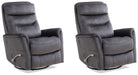 Parker Living Gemini - Capri Charcoal Swivel Glider Recliner Two Pack